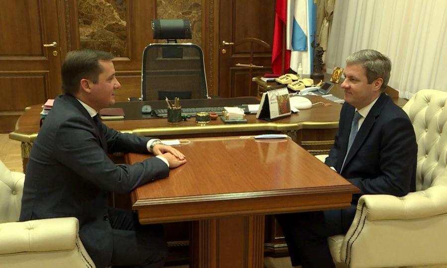 Губернатор Александр Цыбульский сегодня встретился с новым главой Архангельска