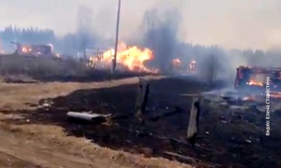 В Няндомском районе травяной пожар практически полностью уничтожил посёлок Новая